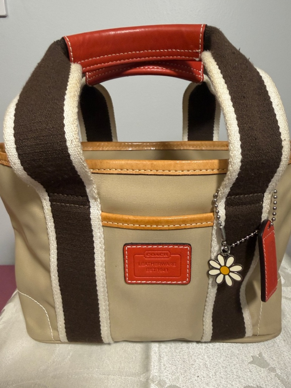 Coach Hamptons Mini Weekend Tote Bag Style 6260 Y2K Vintage with Daisy Charm